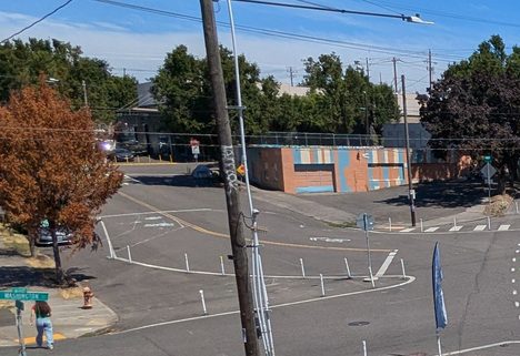 The same rooftop view after the pop-up plaza was removed